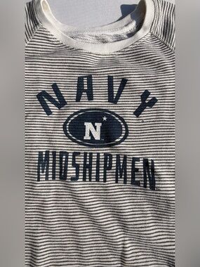 Navy Midshipman Striped Crewneck Sweatshirt Size XL Blue 84